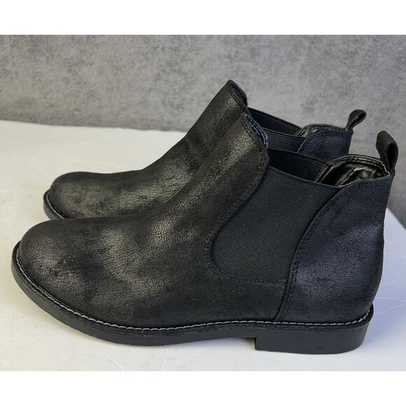 Seven Dials Women's Size 6 M Black Flat Heel Pull Up Ankle Boot Booties - Picture 1 of 5